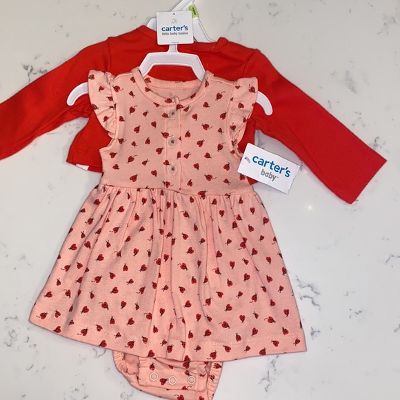 Carters Dress Bodysuit and Cardigan - Picture 3 of 5